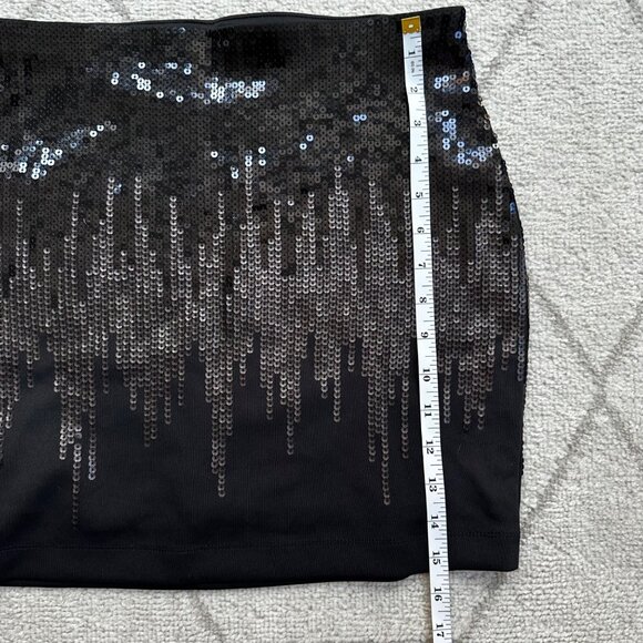 Express Cascading Shimmering Sequin NYE Holiday Party Mini Skirt Sz XS - Picture 2 of 4